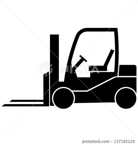 Forklift silhouette illustration material Forklift silhouette illustration material 137185229
