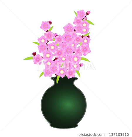 花瓶中的桃花插圖 花瓶中的桃花插圖 137185510
