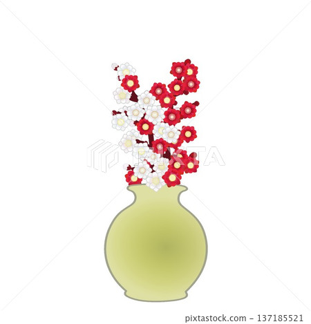 花瓶中的桃花插圖 花瓶中的桃花插圖 137185521