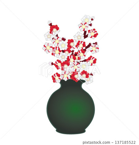 花瓶中的桃花插圖 花瓶中的桃花插圖 137185522