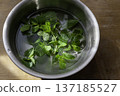 薄荷葉漂浮在水中 137185527