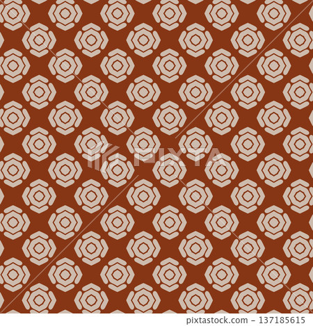 Geometric Octagon Tile Terracotta Earthy Pattern Geometric Octagon Tile Terracotta Earthy Pattern 137185615