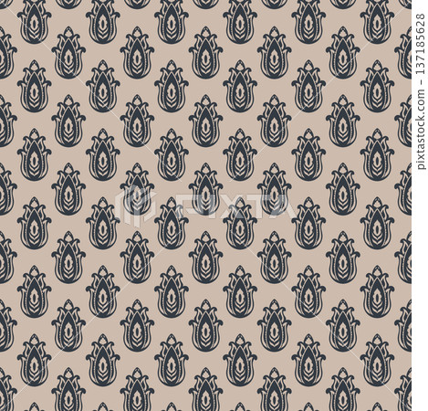 Minimalist Navy Buta Paisley Sand Pattern 137185628