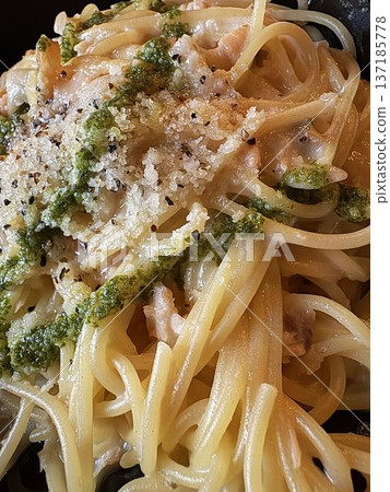 Creamy pasta with lots of cheese Creamy pasta with lots of cheese 137185778