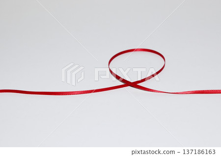 White background and red ribbon 137186163