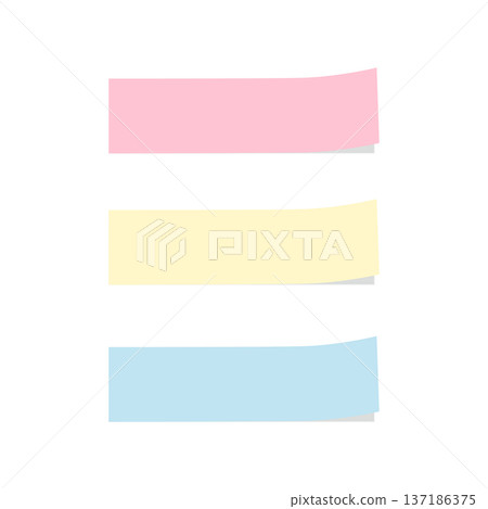Simple sticky notes with shadows, set of 3 colors Simple sticky notes with shadows, set of 3 colors 137186375