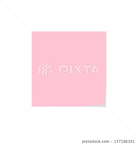 Pink square sticky note, simple, with shadow Pink square sticky note, simple, with shadow 137186381