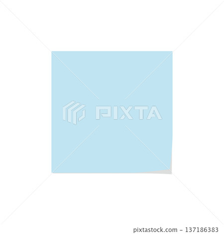 Light blue square sticky note, simple, with shadow Light blue square sticky note, simple, with shadow 137186383