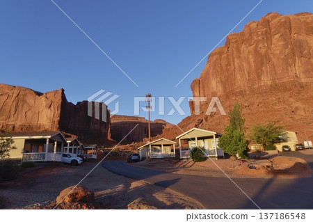 Golding's Cottage and Locked Door Mesa in Monument Valley Golding's Cottage and Locked Door Mesa in Monument Valley 137186548