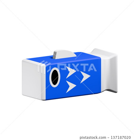 3D illustration of a blue carp streamer 137187020