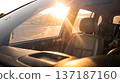 AI-generated image showing the risk of heatstroke for children in a car exposed to strong sunlight 137187160