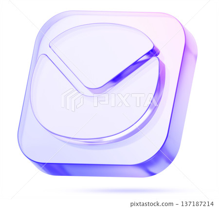 3d glass email square button icon with holographic gradient. Render mailbox, electronic box, mail envelope, online message, newsletter or spam. Iridescent transparent letter isolated. 3D illustration 3d glass email square button icon with holographic gradient. Render mailbox, electronic box, mail envelope, online message, newsletter or spam. Iridescent transparent letter isolated. 3D illustration 137187214