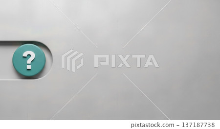 white question mark icon blue circle button 3d render grey wall background problem solution faq help symbol support concept ask information sign minimalist 137187738