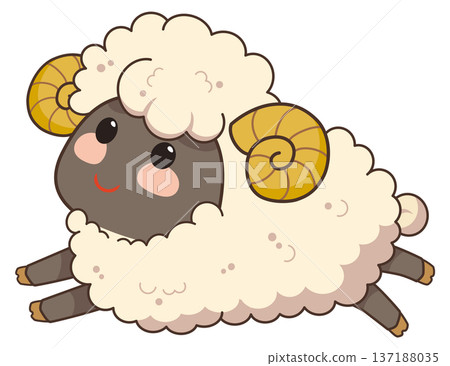 Cute sheep illustration 137188035