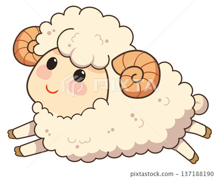 可愛的綿羊圖 137188190