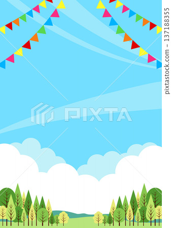 Camping background, vertical, flag, cute, illustration Camping background, vertical, flag, cute, illustration 137188355