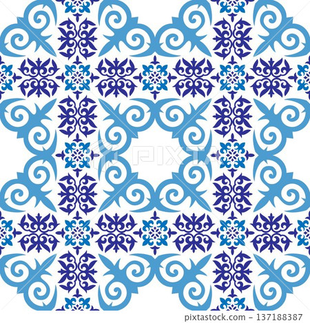 Mediterranean seamless wallpaper. Talavera pattern. Indian patchwork. Azulejos portugal. Turkish ornament. Moroccan tile mosaic. Ceramic tableware, folk print. Spanish pottery. Ethnic background. Mediterranean seamless wallpaper. Talavera pattern. Indian patchwork. Azulejos portugal. Turkish ornament. Moroccan tile mosaic. Ceramic tableware, folk print. Spanish pottery. Ethnic background. 137188387