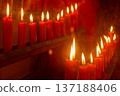 A fantastic sight with countless candles lit for prayer 137188406