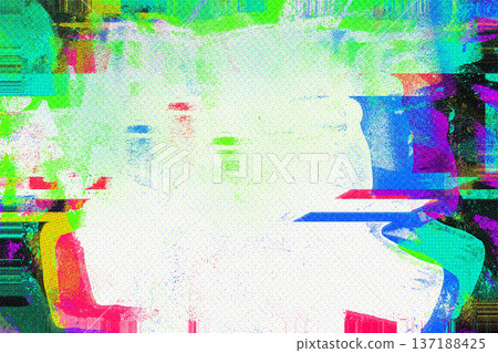Glitch Art with Neon Colors in Green, Pink, Blue, half tone print effect Y2K Aesthetic Glitch Art with Neon Colors in Green, Pink, Blue, half tone print effect Y2K Aesthetic 137188425