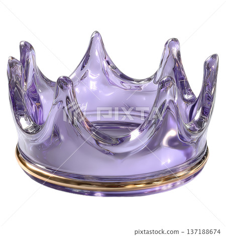 Majestic watercolor purple glass royal crown with gold trim isolated clipart 137188674