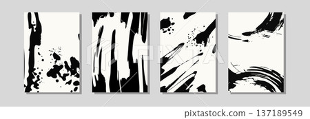 Abstract paint splash poster vector set Abstract paint splash poster vector set 137189549
