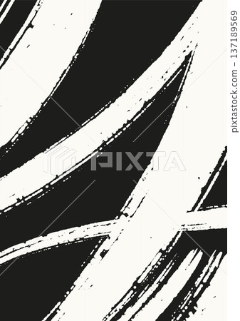 Abstract Black and White Ink Brush Strokes 137189569
