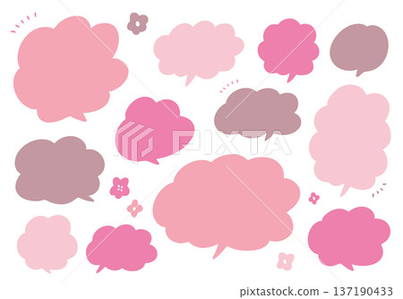 Various pink speech bubbles set Various pink speech bubbles set 137190433