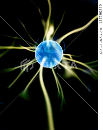 atom isolated on the black background 137190859