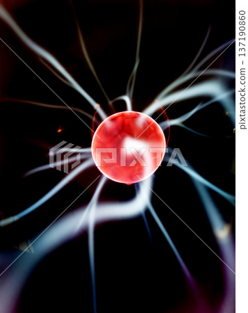 atom isolated on the black background 137190860