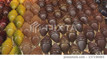 chocolate bonbons texture as very nice background 137190865