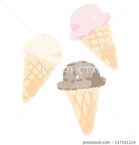 July Watercolor Illustrations for Kindergartens and Nurseries | Ice Cream July Watercolor Illustrations for Kindergartens and Nurseries | Ice Cream 137191124