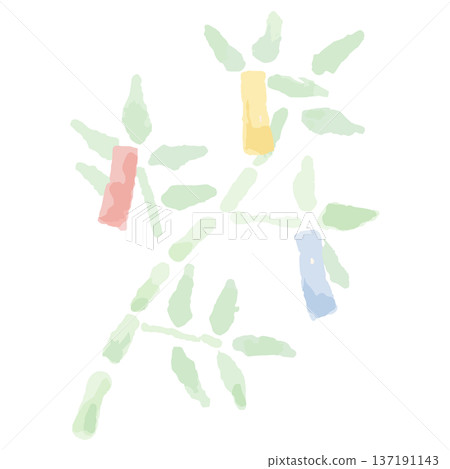 七月幼兒園與托兒所簡易水彩插畫系列 | 竹葉（裝飾版） 137191143