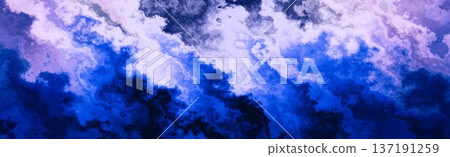 Abstract blue and violet cloud texture background with watercolor ink smoke effect 137191259