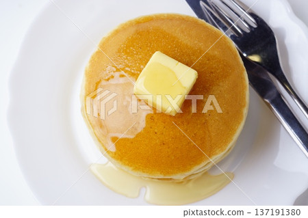 Pancakes and honey Pancakes and honey 137191380