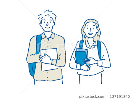 男女大學生形象圖 男女大學生形象圖 137191840