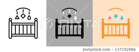 嬰兒床圖標 137192066