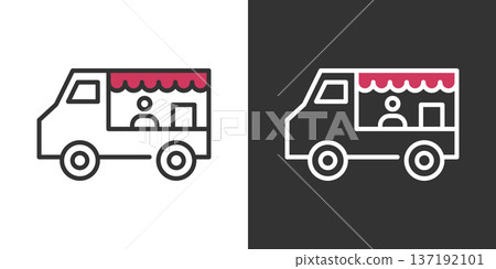 簡單的廚房車線圖標 137192101