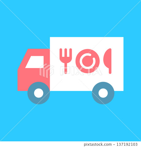 簡單的送貨車線圖標 137192103