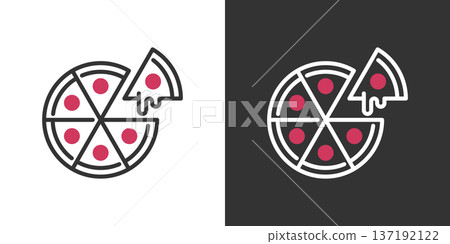 簡單的披薩圖標 137192122