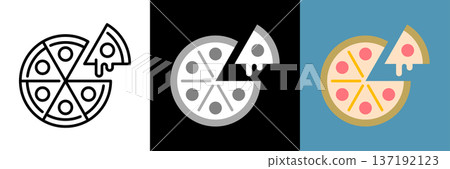 簡單的披薩圖標 137192123