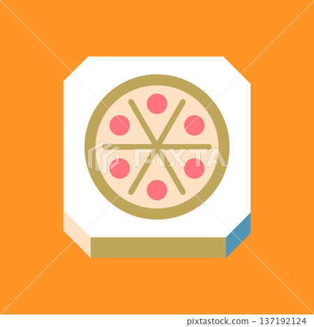 簡單的送貨披薩線圖標 137192124