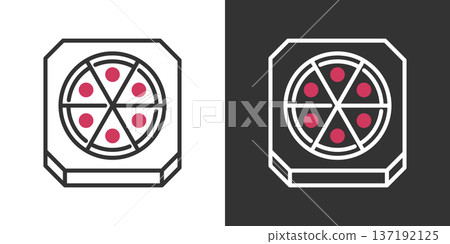簡單的送貨披薩線圖標 137192125