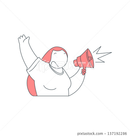 Woman With Megaphone Announcing A Big Shopping Sale And Discount Vector Illustration Woman With Megaphone Announcing A Big Shopping Sale And Discount Vector Illustration 137192286