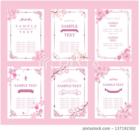 裝飾相框櫻花圖案 裝飾相框櫻花圖案 137192302