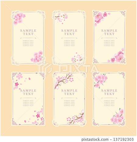 裝飾相框櫻花圖案 裝飾相框櫻花圖案 137192303