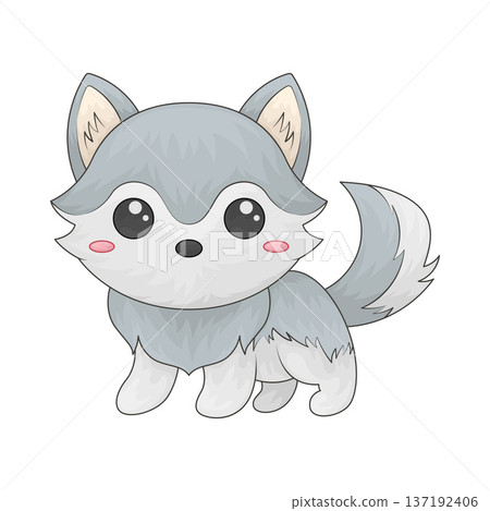 Illustration of Cute Wolf 137192406