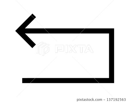 Straight U-turn arrow icon simple black Straight U-turn arrow icon simple black 137192563