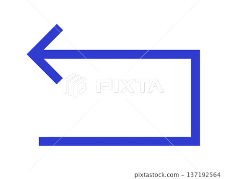 Straight U-turn arrow icon simple blue Straight U-turn arrow icon simple blue 137192564