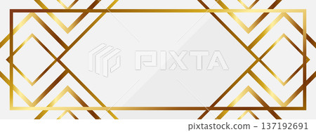 Luxurious Art Deco banner background in white and gold Luxurious Art Deco banner background in white and gold 137192691