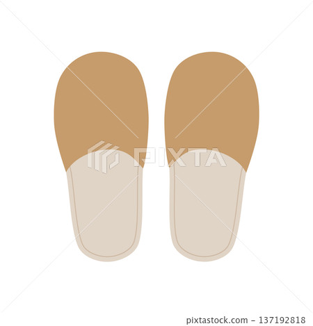 Illustration of beige slippers 137192818